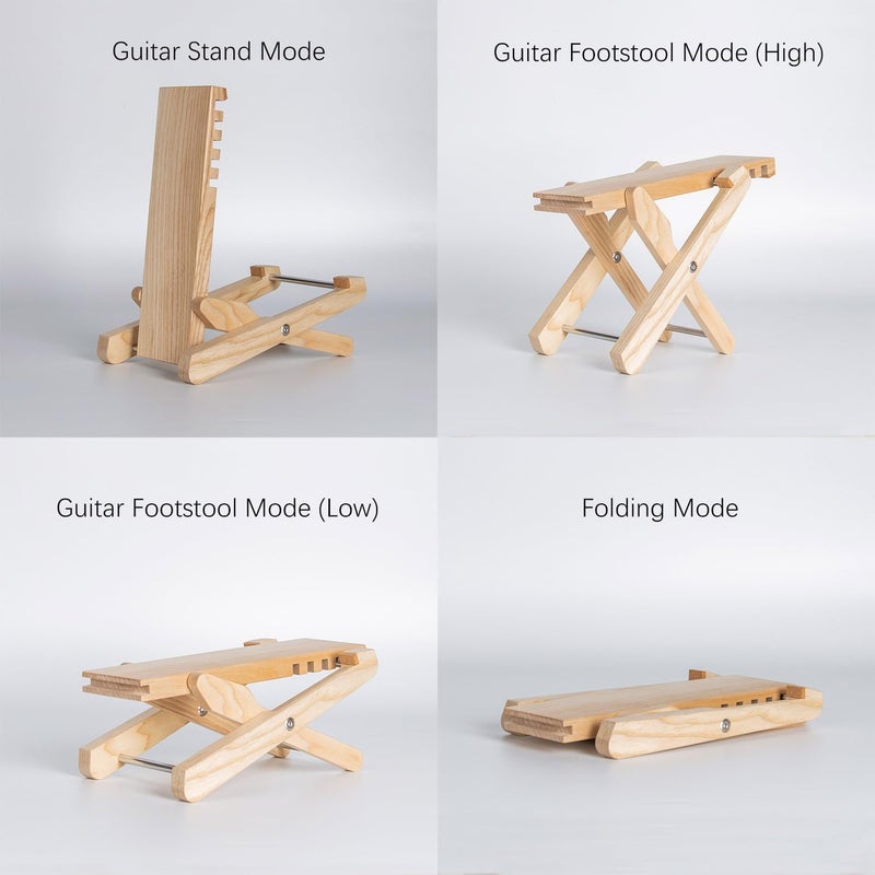 Spike Multifunctional Solid Wood Guitar Footstool Guitar Stand Multifunctional Musical Instrument Accessories Solid Wood Manufacturing Foldable Design (for Classical Guitar) - Image 5